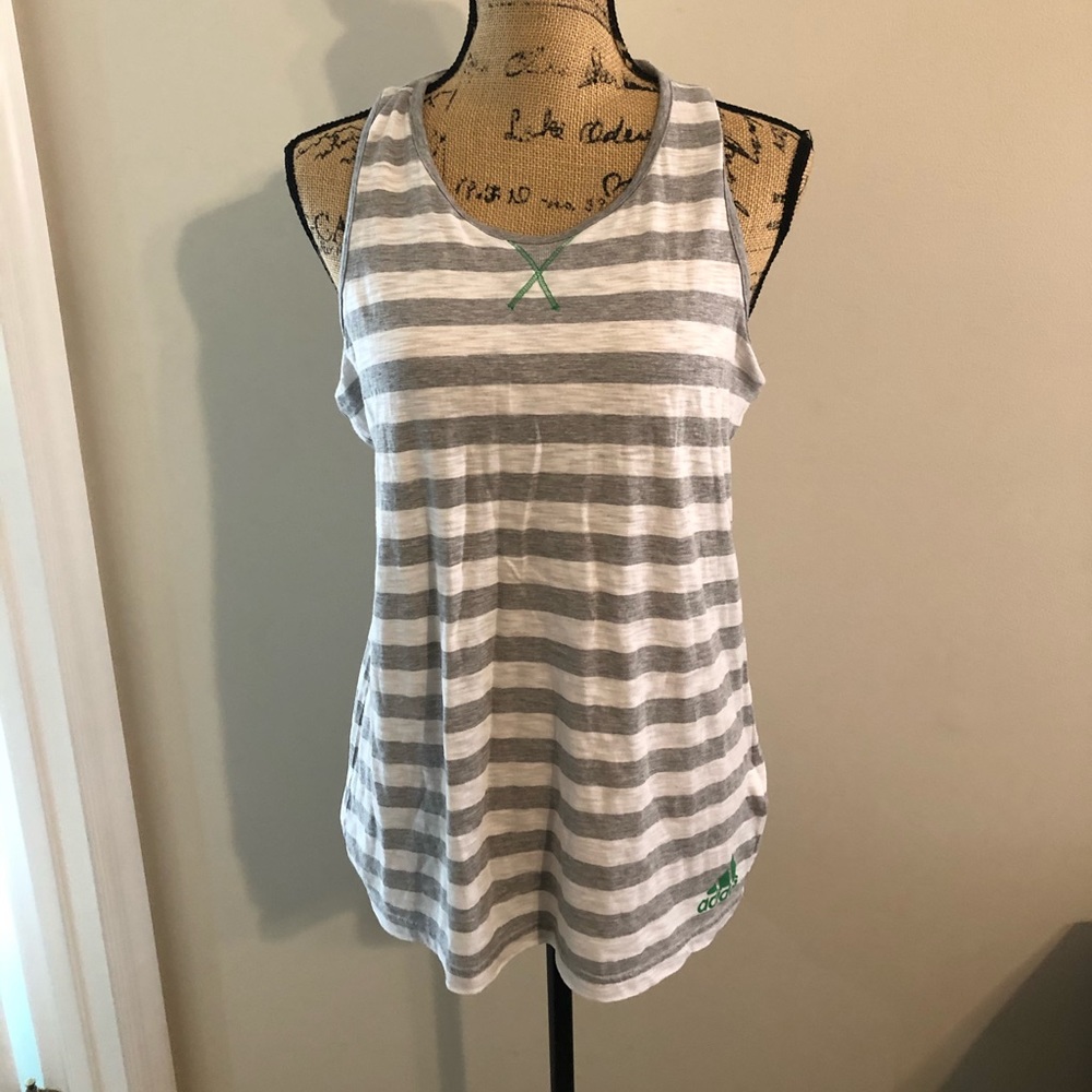 Adidas Casual Striped Tank Top Size Large
